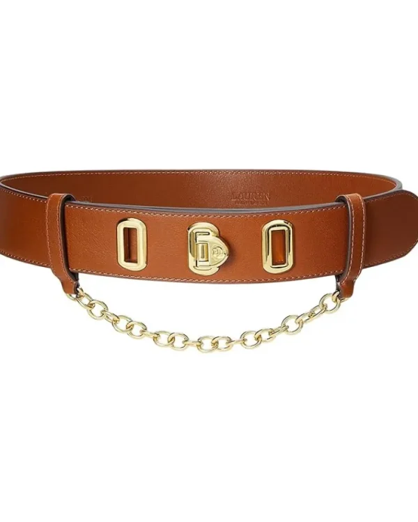 Lauren Ralph Lauren Belts<Natural Smooth Leather Flip Lock 40 Belt Wide Lauren Tan