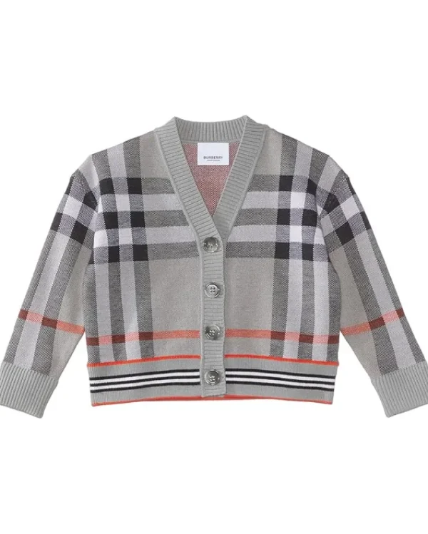 Burberry Kids Dresses<Nicolette ICN Check (Toddler/Little Kids/Big Kids) Cool Charcoal Grey IP Check