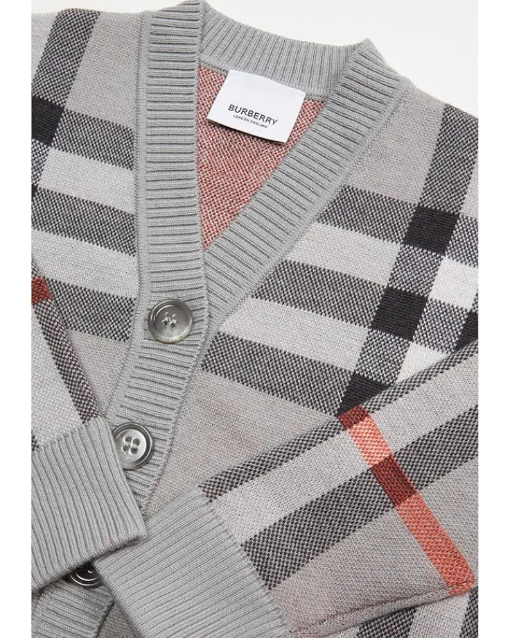 nicolette_icn_check_toddl_1.webp Burberry Kids Dresses<Nicolette ICN Check (Toddler/Little Kids/Big Kids) Cool Charcoal Grey IP Check