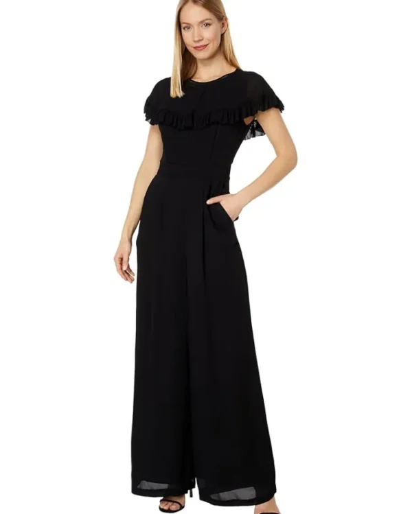Ted Baker Jumpsuits & Rompers<Olivvee Cape Jumpsuit with Ladder Tape Detail Black