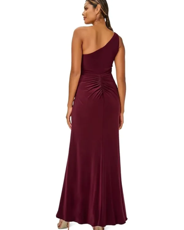 Adrianna Papell Dresses<One Shoulder Jersey Dress Red Wine