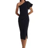 Lauren Ralph Lauren Dresses<One-Shoulder Crepe Cocktail Dress Lauren Navy