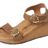 Birkenstock Sandals<Papillio by Soley Wedge Sandal - Leather Cognac Leather