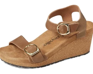 Birkenstock Sandals<Papillio by Soley Wedge Sandal - Leather Cognac Leather