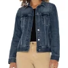 Liverpool Los Angeles Coats & Outerwear<Petite Classic Jean Jacket Stretch Denim Ponderay