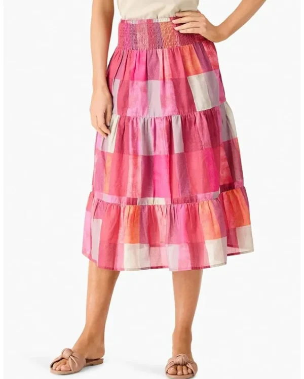NIC+ZOE Skirts<Petite Sunset Plaid Skirt Pink Multi