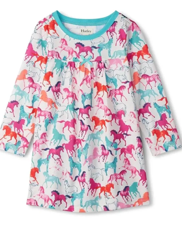 Hatley Kids Pajamas | Pajamas<Photo Horses Long Sleeve Nightdress (Toddler/Little Kid/Big Kid) Natural