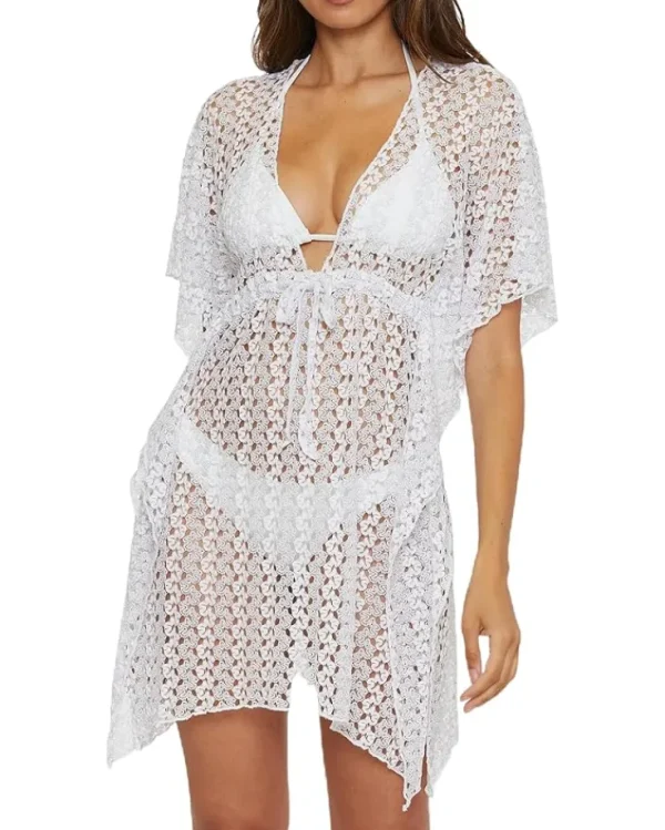 BECCA Swimwear & Cover Ups<Platinum Lace Crochet Tunic White