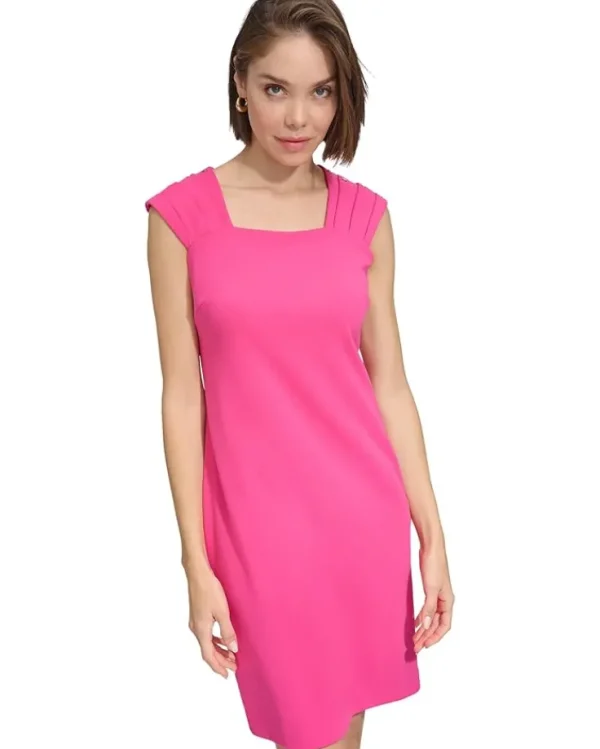 Tommy Hilfiger Dresses<Pleated Shoulder Sleeveless Sheath Hot Pink