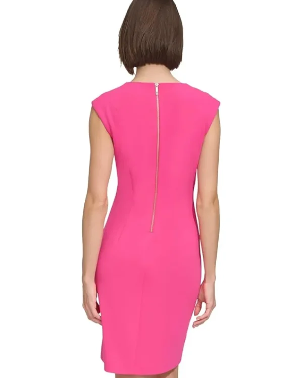 Tommy Hilfiger Dresses<Pleated Shoulder Sleeveless Sheath Hot Pink