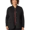 NIC+ZOE Plus Size | Coats & Outerwear<Plus Size Drapey Ponte Blazer Black Onyx