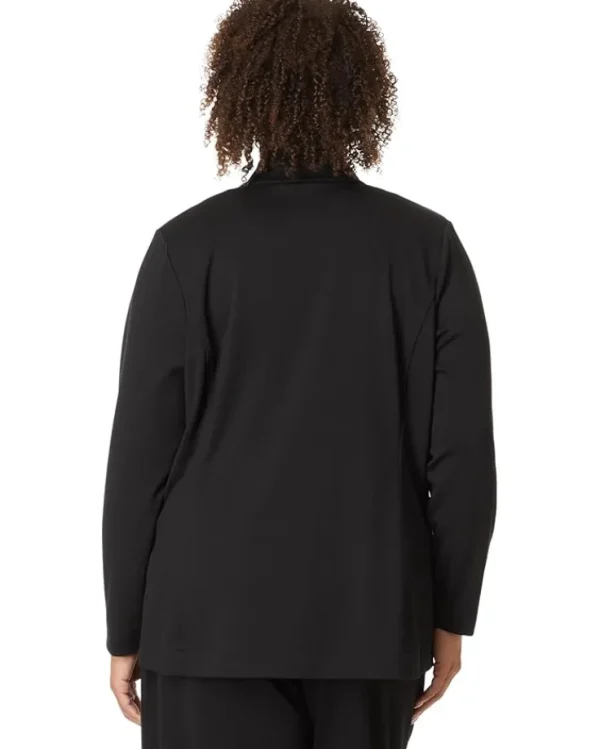 NIC+ZOE Plus Size | Coats & Outerwear<Plus Size Drapey Ponte Blazer Black Onyx