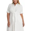 Lauren Ralph Lauren Dresses | Plus Size<Plus Size Linen Shirtdress White