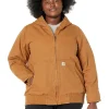 Carhartt Plus Size | Coats & Outerwear<Plus Size WJ130 Washed Duck Active Jacket Carhartt Brown