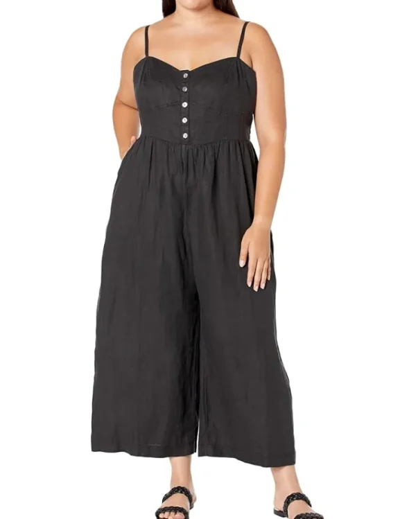 Madewell Jumpsuits & Rompers<Plus Sleeveless Wide-Leg Jumpsuit in 100% Linen True Black
