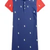 Polo Ralph Lauren Kids Dresses<Polo Pony Cotton Mesh Polo Dress (Big Kids) Rustic Navy/White