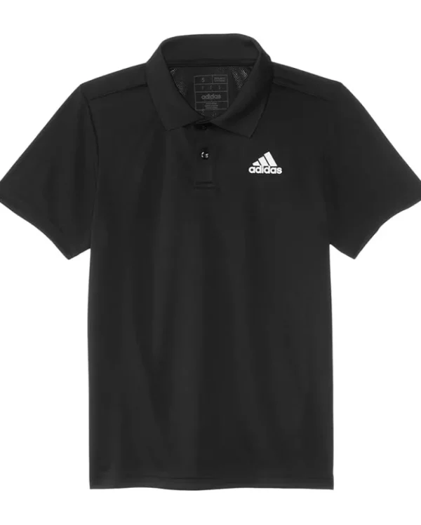 adidas Kids Shirts & Tops<Poly Mesh 3S Polo(Big Kid) Black