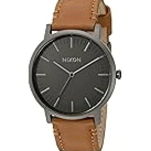 Nixon Watches<Porter Leather Gunmetal/Charcoal/Taupe