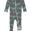 Kickee Pants Kids Pajamas<Print Footie with Zipper (Infant) Rain Whale