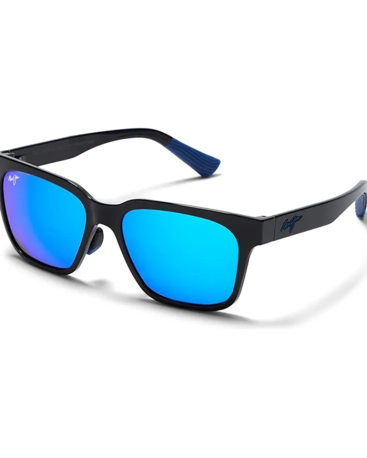 punkikai_0.webp Maui Jim Sunglasses & Eyewear | Sunglasses<Punkikai Shiny Black/Blue Hawaii Polarized