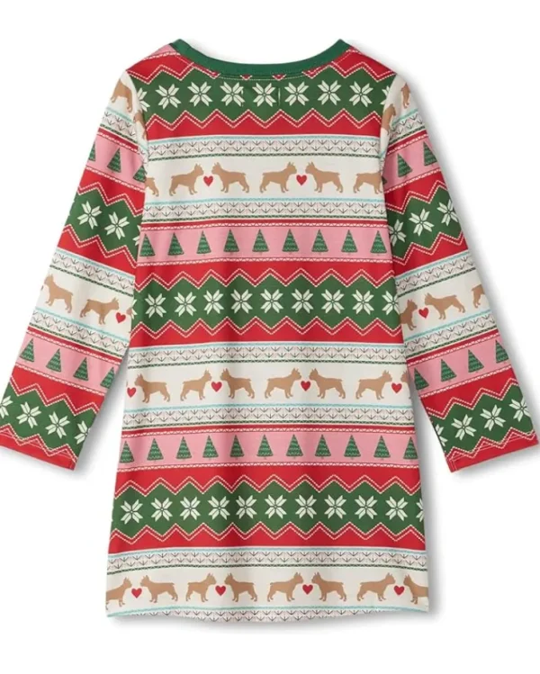 Hatley Kids Pajamas | Pajamas<Puppy Hearts Fairisle Long Sleeve Nightdress (Toddler/Little Kid/Big Kid) Natural