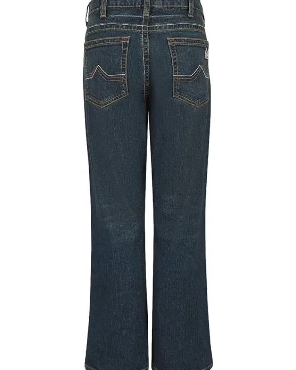 Bulwark FR Work & Duty Apparel | Jeans<Relaxed Fit Bootcut Jeans with Stretch Sanded Denim