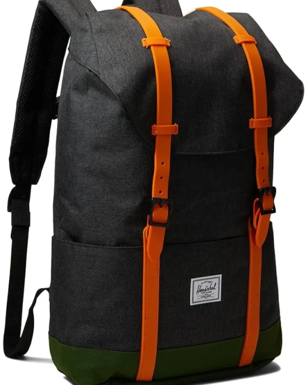 Herschel Supply Co. Kids Backpacks<Retreat Backpack (Little Kids) Black Crosshatch/Forest Elf/Sun Orange
