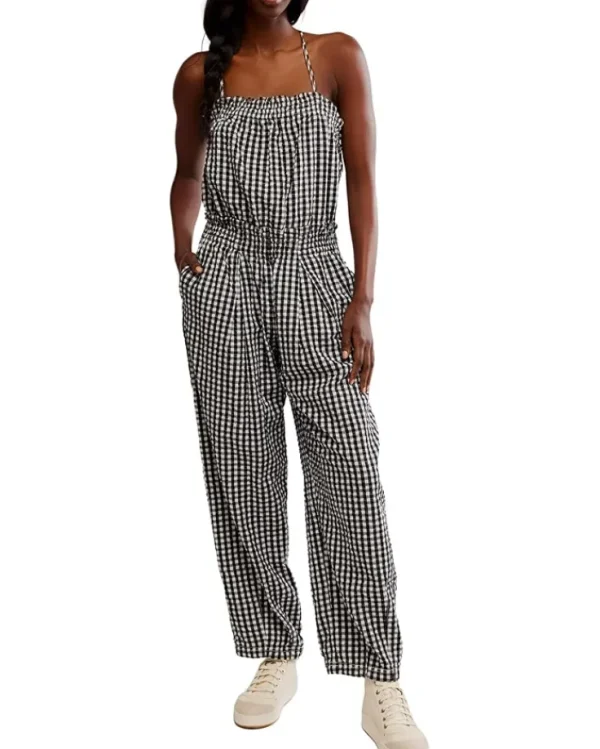 Free People Jumpsuits & Rompers<Retro Heatwave Gingham On Black Combo