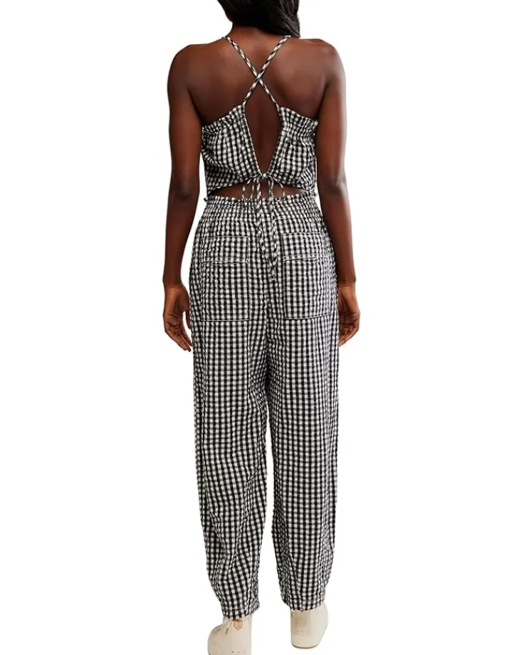 retro_heatwave_gingham_on_1.webp Free People Jumpsuits & Rompers<Retro Heatwave Gingham On Black Combo