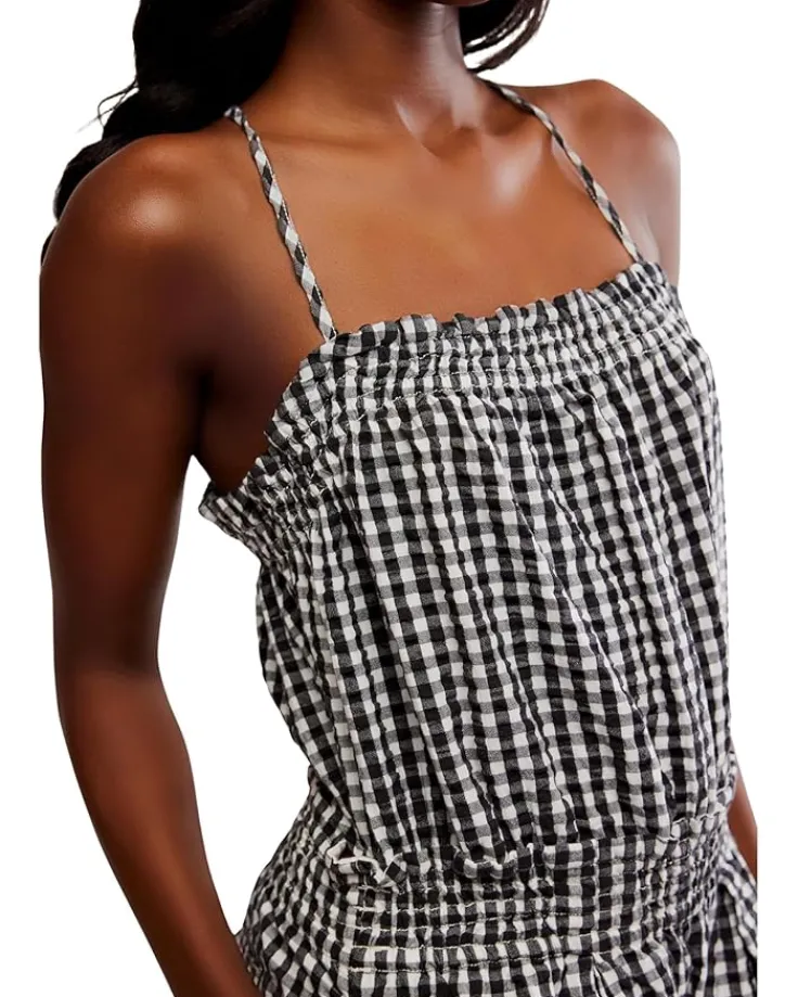 retro_heatwave_gingham_on_2.webp Free People Jumpsuits & Rompers<Retro Heatwave Gingham On Black Combo