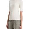 Vince Shirts & Tops<Ribbed Elbow Sleeve Crew Tee Light White Sand