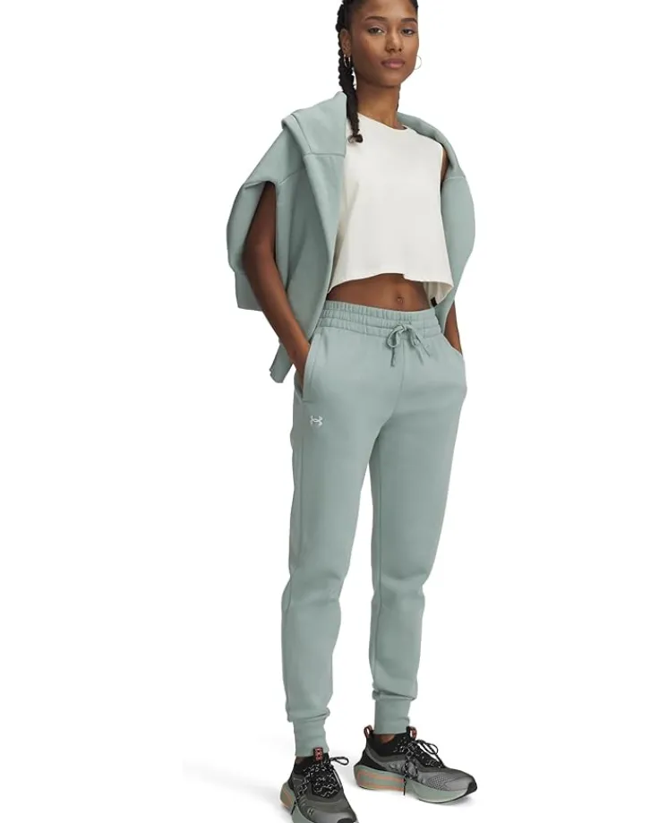 rival_fleece_joggers_2.webp Under Armour Activewear | Pants<Rival Fleece Joggers Silica Green/White