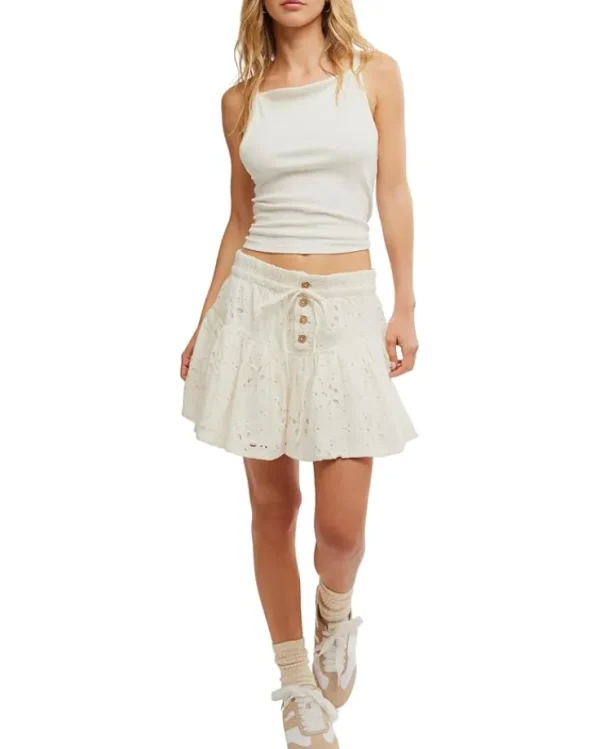 Free People Skirts<Roselle Eyelet Mini Ivory