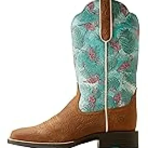 Ariat Cowboy Boots<Round Up Wide Square Toe Western Boots Embossed Chestnut