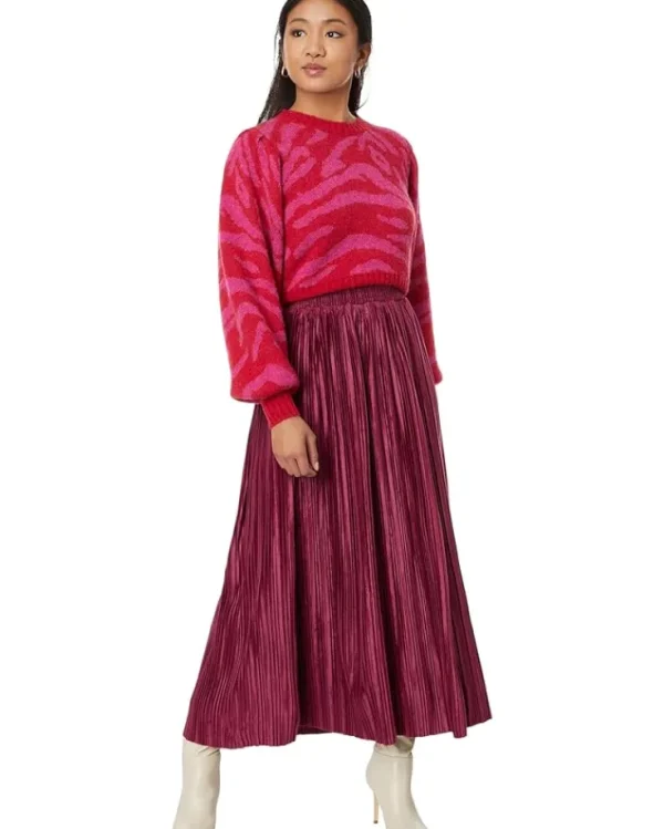 en saison Skirts<Rozlyn Pleated Midi Skirt Mulberry