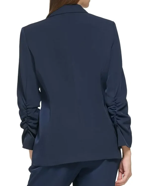 Calvin Klein Coats & Outerwear<Ruched Sleeve Jacket with Button Twilight
