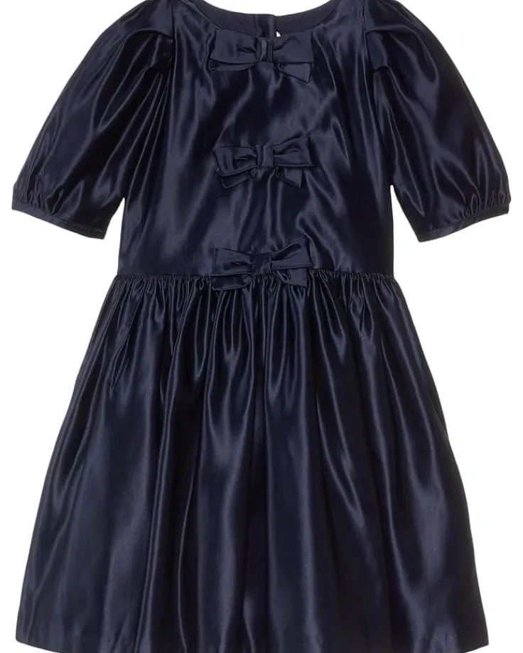 satin_bow_dress_toddlerli_0.webp Janie and Jack Dresses<Satin Bow Dress (Toddler/Little Kids/Big Kids) Dark Blue