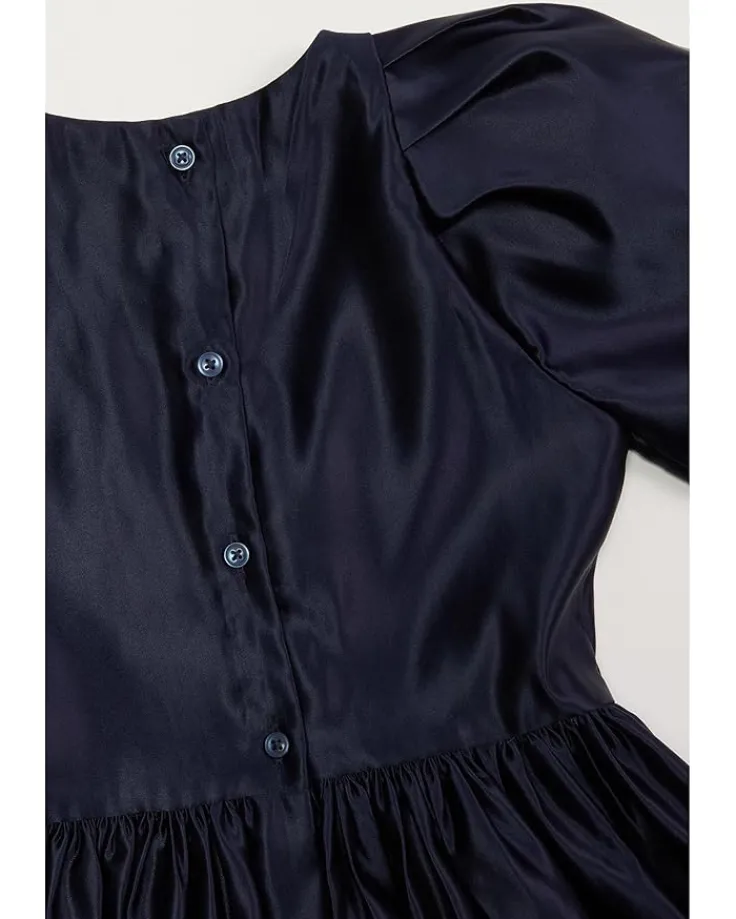 satin_bow_dress_toddlerli_1.webp Janie and Jack Dresses<Satin Bow Dress (Toddler/Little Kids/Big Kids) Dark Blue