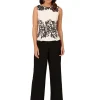 Adrianna Papell Pants<Scroll Lace Jumptsuit Ivory/Black