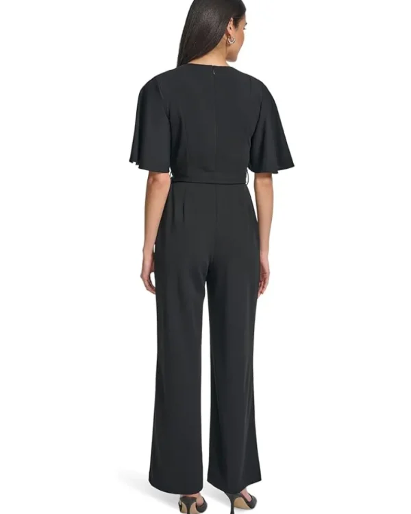 Calvin Klein Jumpsuits & Rompers<Scuba Crepe Cape Sleeve Jumpsuit Black