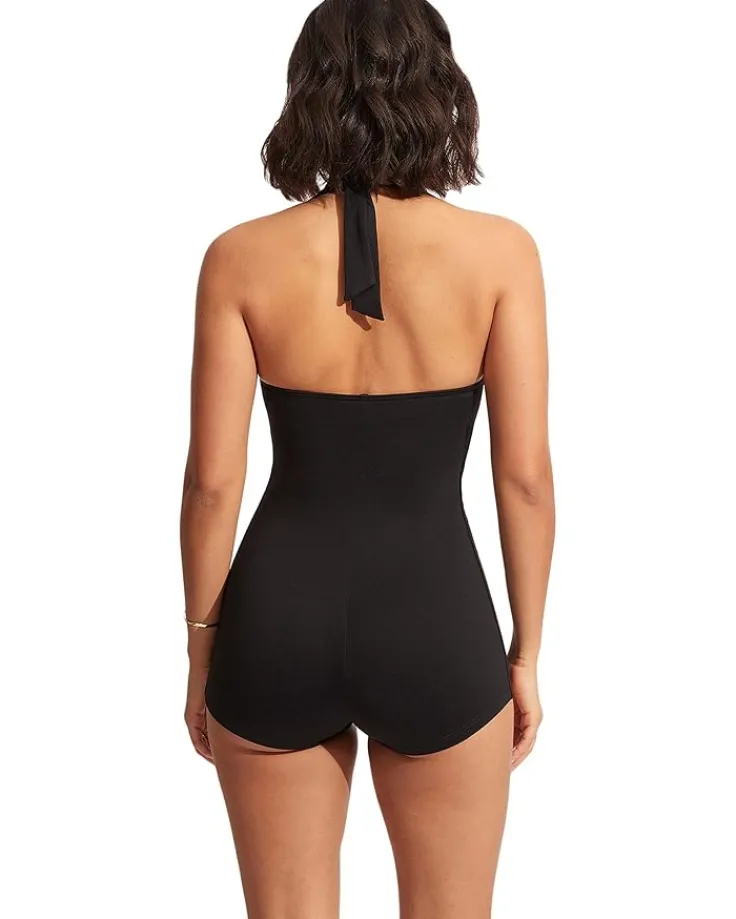 seafolly_collective_boyle_2.webp Seafolly Swimwear & Cover Ups<Collective Boyleg One-Piece Black