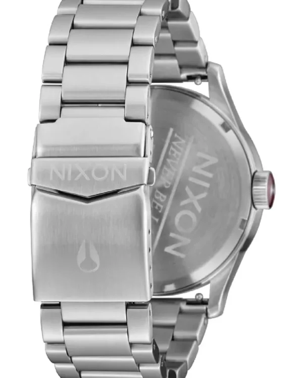 Nixon Watches<Sentry Stainless Steel Silver/Cranberry