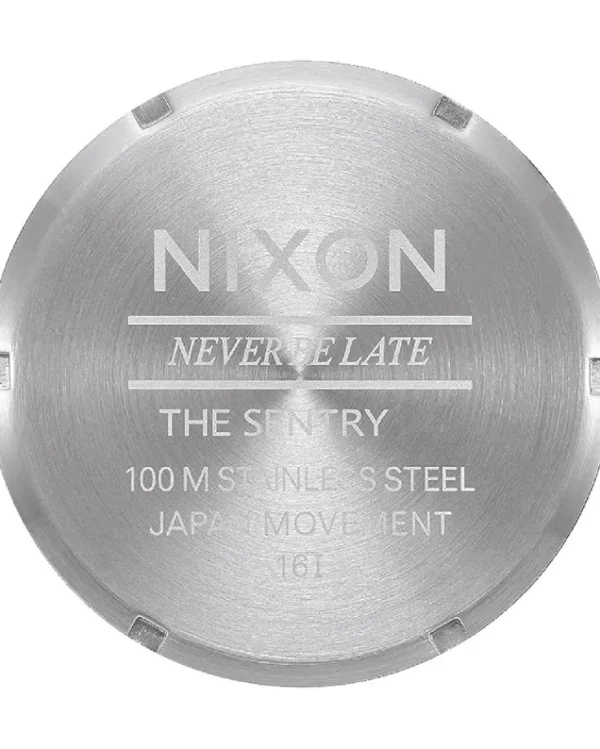 Nixon Watches<Sentry Stainless Steel Silver/Cranberry