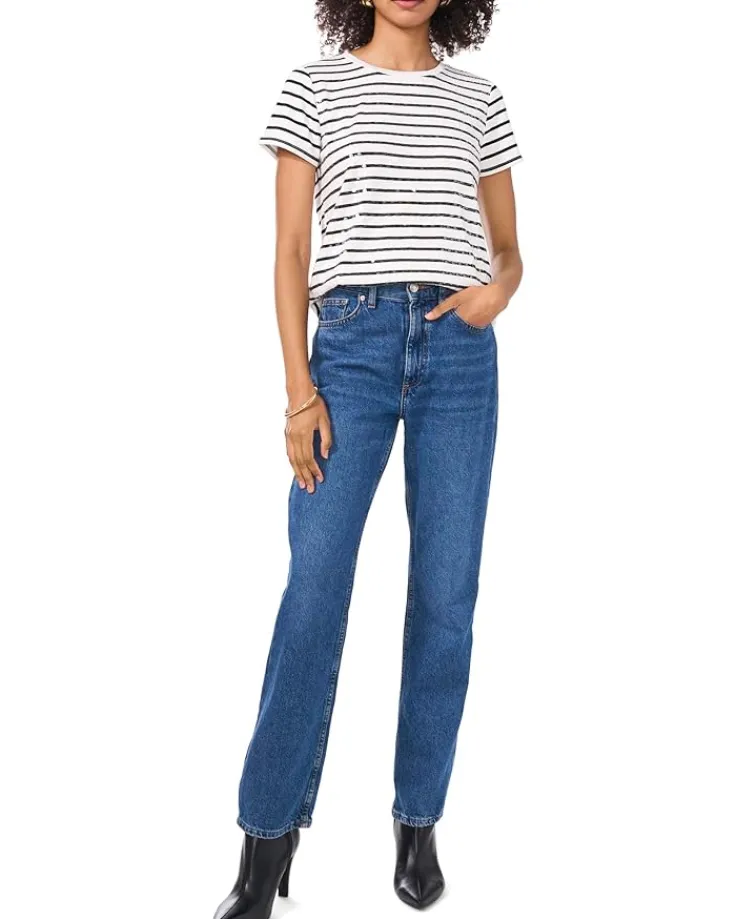 sequin_striped_tee_0.webp Vince Camuto Shirts & Tops<Sequin Striped Tee Rich Black