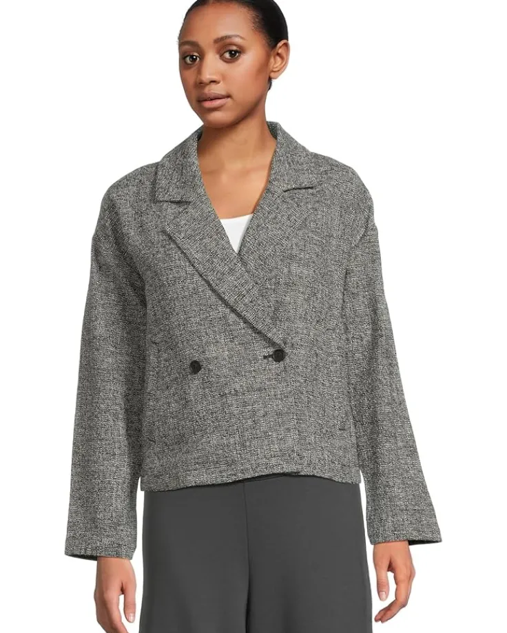 short_blazer_0.webp Eileen Fisher Coats & Outerwear<Short Blazer Black White