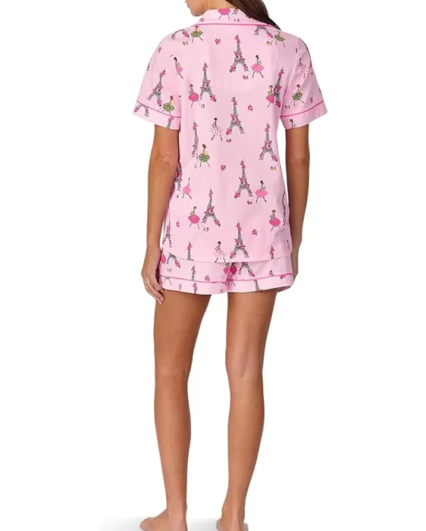 Bedhead PJs Sleepwear<Short Sleeve Cotton Knit Boxer Pajama Set Tennis Cheetahs
