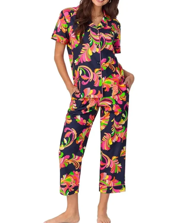 Bedhead PJs Sleepwear<Short Sleeve Cotton Woven Cropped Pajama Set Theodora