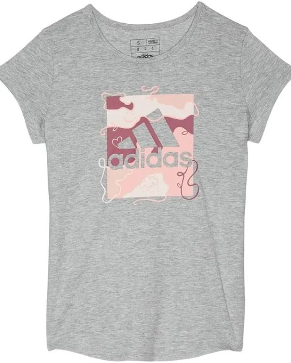 adidas Kids Shirts & Tops<Short Sleeve Essential Heather Tee(Big Kid) Grey With Multicolor