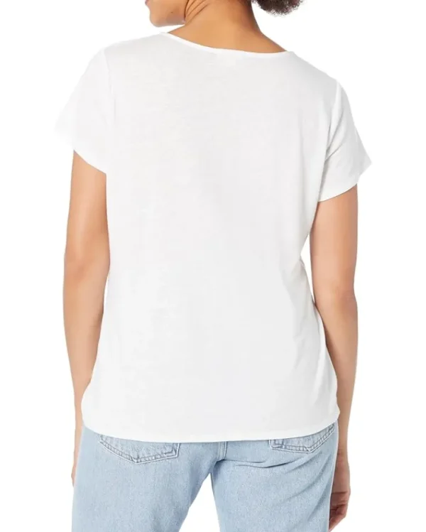 NIC+ZOE Shirts & Tops<Short Sleeve Knotted V Tee Paper White
