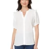 Tommy Hilfiger Shirts & Tops<Short Sleeve Smocked Yoke Top Bright White